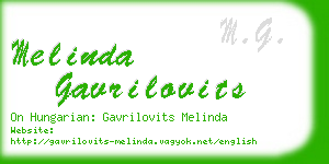 melinda gavrilovits business card